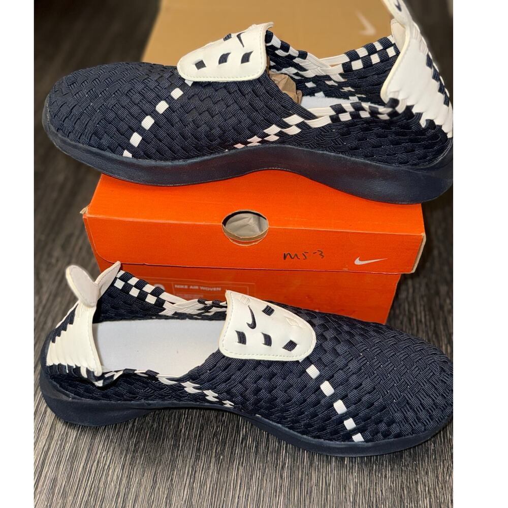 VINTAGE NIKE 2002 AIR WOVEN 421 NAVY WHITE - SIZE 10 Men - NEVER WORN